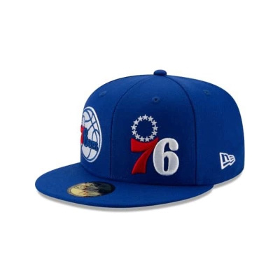 Sapca New Era Philadelphia 76ers NBA Double Hit 59FIFTY Fitted - Albastri